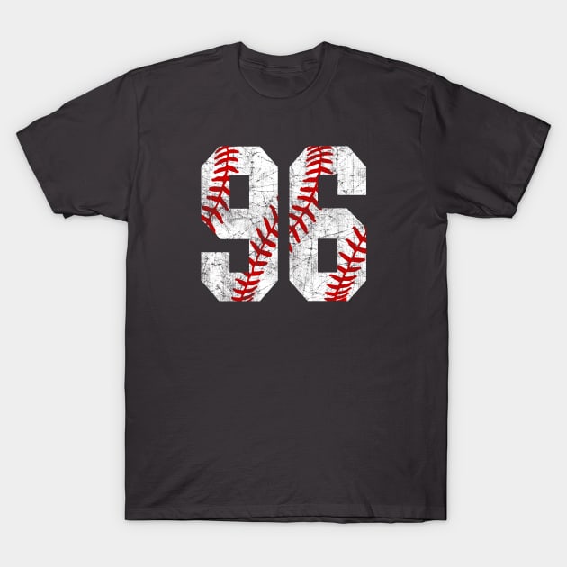 Vintage #96 Baseball Laces Baseball Mom Jersey Love Baseball T-Shirt by TeeCreations